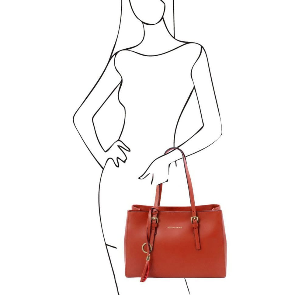 жіноча коньячна сумка Tuscany Leather