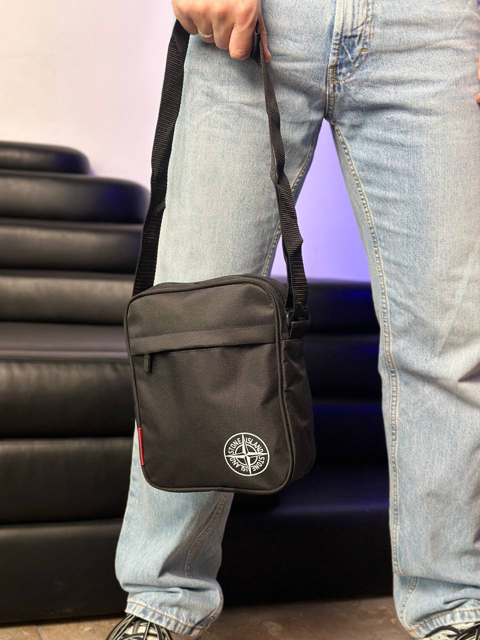 Сумка через плече Stone Island з тканини оксфорд
