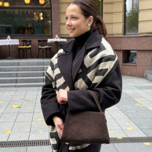 Жіноча сумка Кароліна коричнева замшева через плече